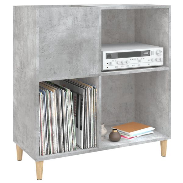 vidaXL Record Cabinet Concrete Grey Engineered Wood Medium