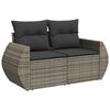 vidaXL Garden Sofa Set Grey Poly Rattan Large Modular Garden Sofa Set