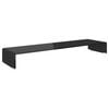 vidaXL TV Stand Black Tempered Glass Medium Sleek TV Stand