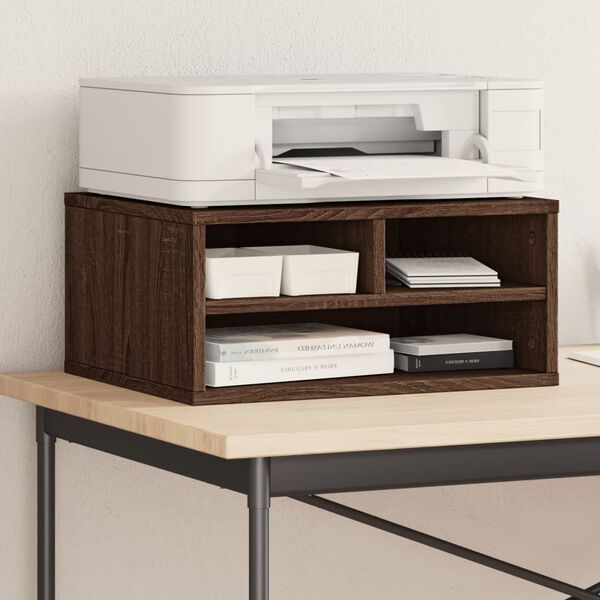 vidaXL Printer Stand Brown Oak 19.3"x15.7"x8.9" Engineered Wood