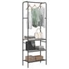 vidaXL Clothes Rack with Shelf Grey sonoma 23.62 x 11.81 x 67.32 in