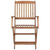 vidaXL Folding Chairs 4 pcs with Cushions Solid Acacia Wood