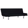 vidaXL Sofa Bed Black Wooden frame Standard