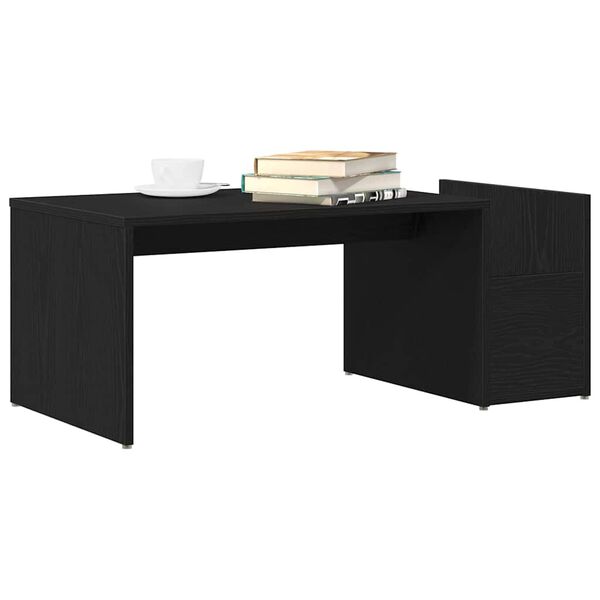 vidaXL Coffee Table Black Oak 35.43 x 17.72 x 13.78 in Engineered Wood