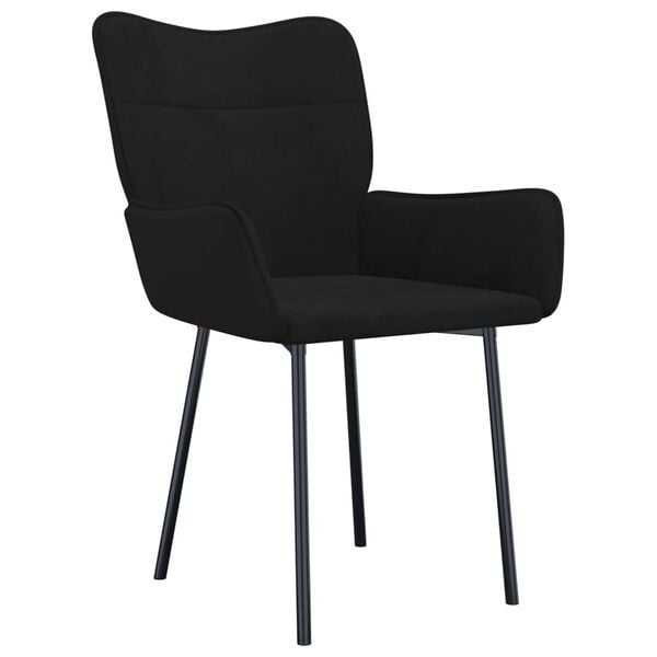 vidaXL Dining Chair Set of 2 Black Velvet (100% polyester), metal, plywood