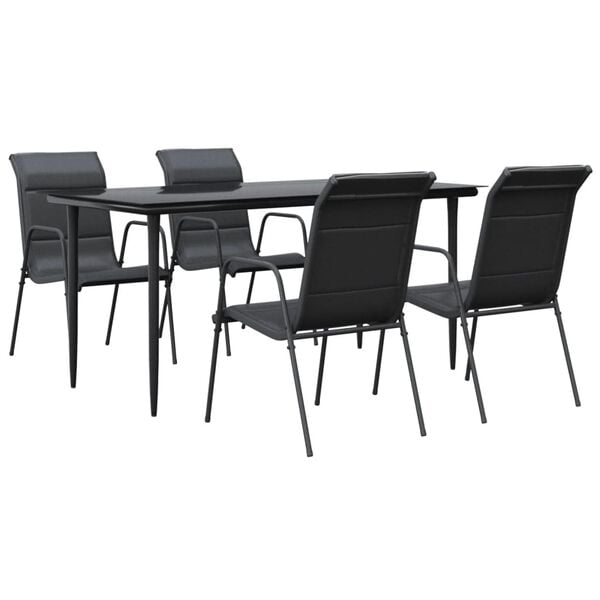 vidaXL Garden Dining Set Black, Anthracite