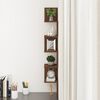 vidaXL Wall Corner Shelf Brown oak Engineered wood 7.9x7.9x50.2 in