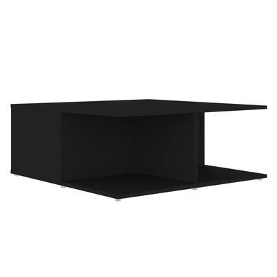vidaXL Coffee Table Black 31.5"x31.5"x12.2" Engineered Wood