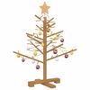 vidaXL Wooden Christmas Tree with Stand Brown 29.5" Solid pine wood