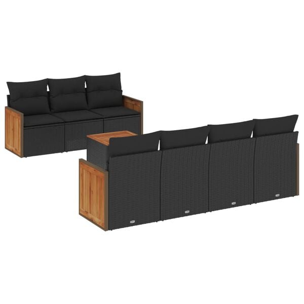 vidaXL Garden Sofa Set Black