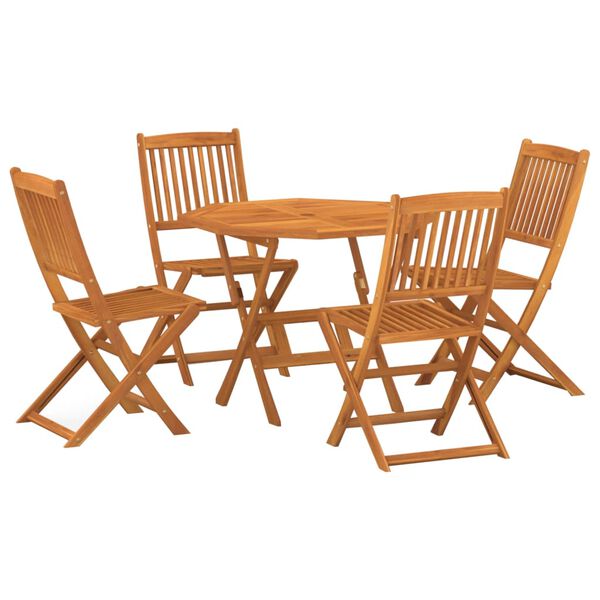 vidaXL 5 Piece Patio Dining Set Solid Acacia Wood (315951+313604)