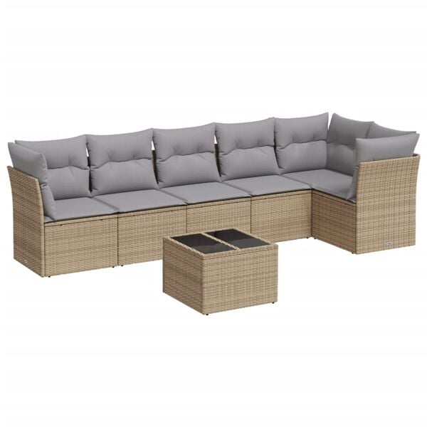vidaXL Garden Sofa Set Beige, Light Grey
