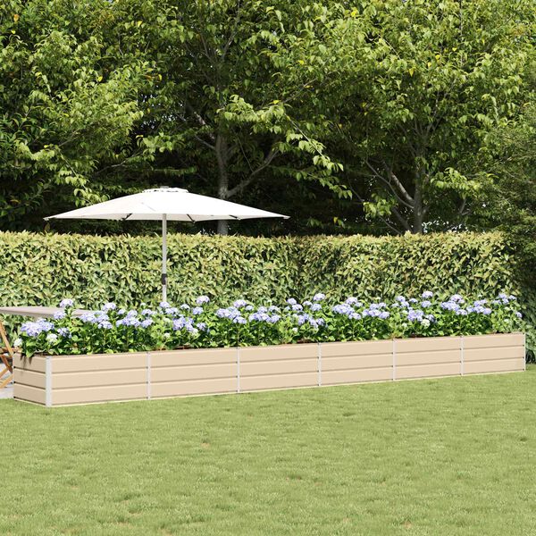 vidaXL Planter Ivory 236.22 x 31.50 x 17.72 in Steel