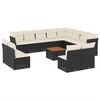 vidaXL Garden Sofa Set Black PE Rattan Large Modular Garden Sofa Set