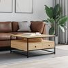 vidaXL Coffee Table Sonoma Oak Engineered Wood, Metal Frame 31.5 in