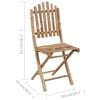 vidaXL Patio Chair Set of 2 Bamboo Standard Foldable Chair