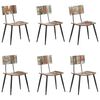 vidaXL Dining Chair Set of 6 Multicolors Solid reclaimed wood, iron