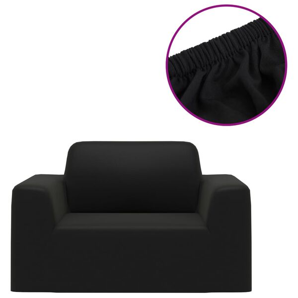 vidaXL Couch Slipcover Black 100% Polyester jersey 35.4-55.1 inches