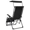 vidaXL Folding Deck Chairs 2 pcs Textilene Black
