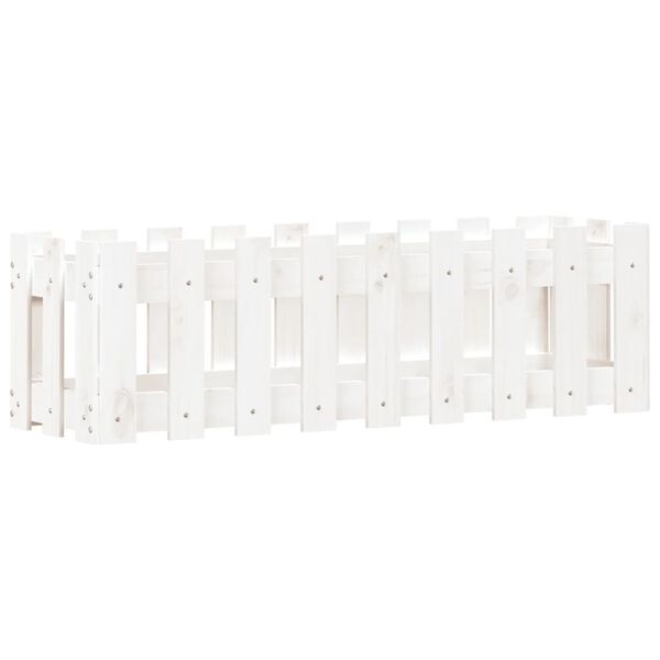 vidaXL Garden Raised Bed White Solid pine wood Medium Decorative Inlays