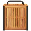 vidaXL Cushion Box Brown Solid Acacia wood, powder-coated steel