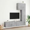 vidaXL TV Wall Unit Concrete grey Engineered wood 5 Piece Set