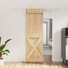 vidaXL Sliding Door with Hardware Set 27.6x82.7" Solid Wood Pine