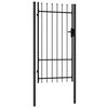 vidaXL Fence Gate Single Door with Spike Top Steel 3.3'x5.7' Black
