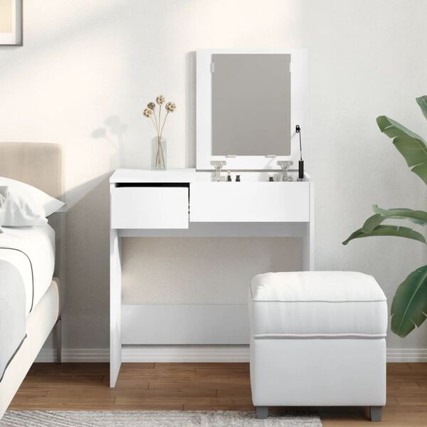 vidaXL Dressing Table White Engineered wood Medium Dressing Table