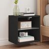 vidaXL Bedside Cabinet Set of 2 Black Engineered wood, Glass