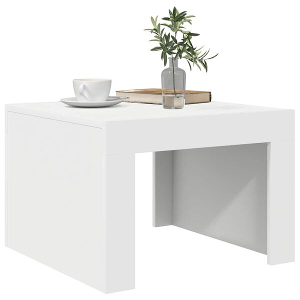 vidaXL Coffee Table White 19.7"x19.7"x13.8" Engineered Wood