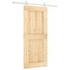 vidaXL Sliding Door with Hardware Set 35.4x82.7" Solid Wood Pine
