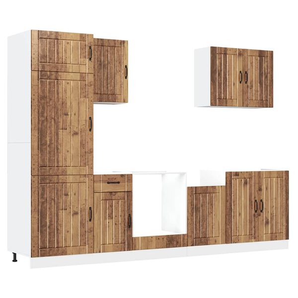 vidaXL Kitchen Cabinet Set Old wood Engineered wood 7 Piece Set