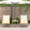 vidaXL Garden Sofa Set with Cushion 3 pcs Brown solid acacia wood