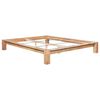 vidaXL Bed Frame Lacquered Oak Solid Oak Wood Double Durable Bed Frame