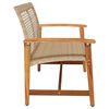 vidaXL Garden Bench Beige and brown PE rattan, solid acacia wood, metal