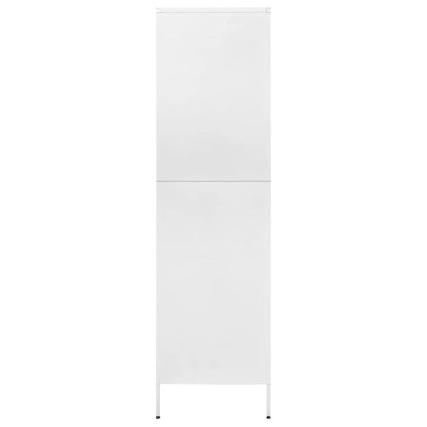 vidaXL Wardrobe White Steel Medium Height-Adjustable Shelves Wardrobe