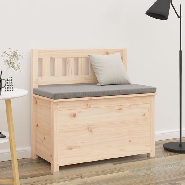 vidaXL Bench Pine wood color Solid pine wood (untreated) Medium Storage