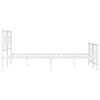 vidaXL Bed Frame White Powder-Coated Steel Double Durable Bed Frame