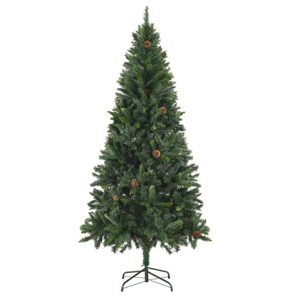 vidaXL Christmas Tree Green PVC, Iron 6ft Decorative Inlays