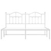 vidaXL Bed Frame White Powder-Coated Steel Double Bed Frame