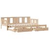 vidaXL Daybed With Trundle Natural Pine Solid Pine Wood 35.4x78.7 in