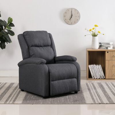 vidaXL Recliner Chair Dark Gray Fabric