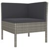 vidaXL Garden Lounge Set Grey PE rattan, powder-coated steel, polyester