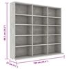 vidaXL CD Cabinet Concrete Grey Engineered wood Medium CD Cabinet