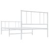 vidaXL Bed Frame White Powder-Coated Steel Single Bed Frame