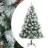 vidaXL Artificial Hinged Christmas Tree Green and white PVC and Metal