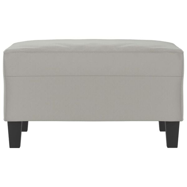 vidaXL Footstool Light grey 100% polyester microfiber fabric, plywood