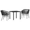 vidaXL Garden Dining Set 7 pcs Gray Poly rattan