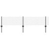vidaXL Fence with Post Grey 1.31 x 32.81 ft Steel and PVC